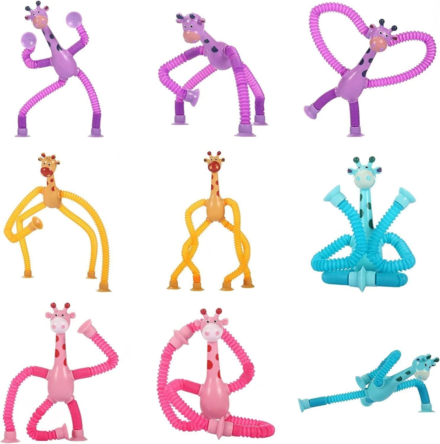 Girafa Fidget com Copo de Sucção - Brinquedo de Estresse para Crianças