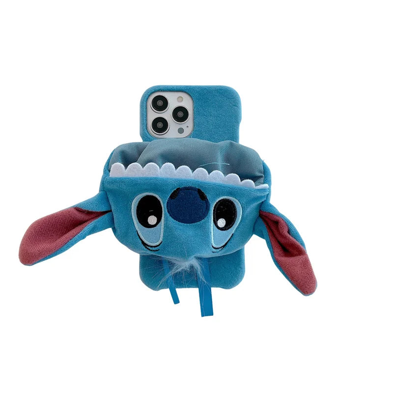 Kawaii Disney Stitch Plush 3D Anti-Fall iPhone Case – Cute and Protective for iPhone 15/14/13/12/11