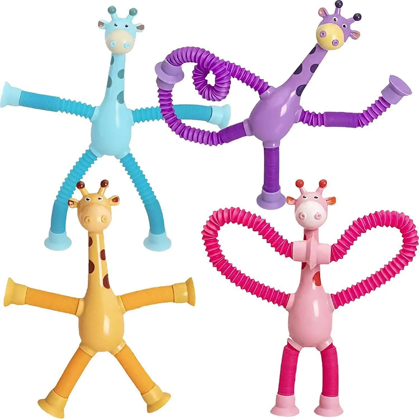 Girafa Fidget com Copo de Sucção - Brinquedo de Estresse para Crianças