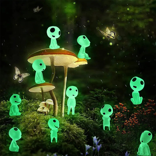 10-Piece Glow-in-the-Dark Princess Miniature Set - Magical Garden & Home Decor Ornaments